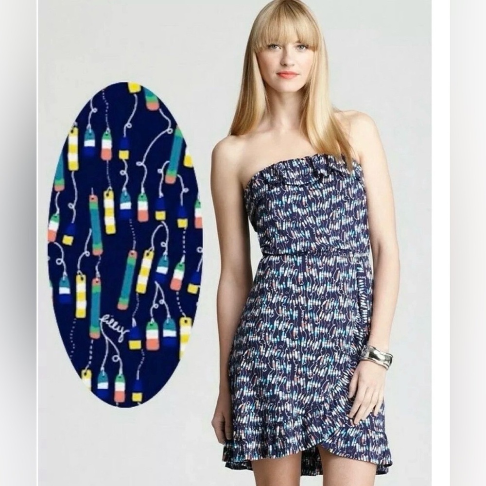 Lilly Pulitzer Oh Buoy strapless ruffle dress, small